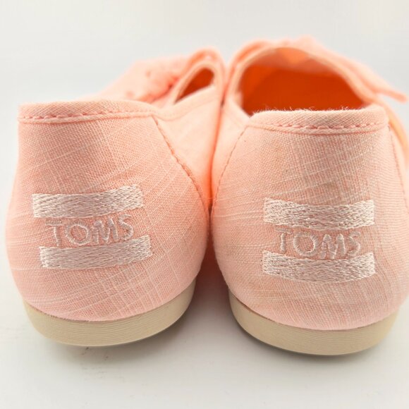 TOMS Women’s Classic Espadrille Flats Sz 6.5 Linen Spanish Villa Bow Crosshatch - Picture 3 of 11